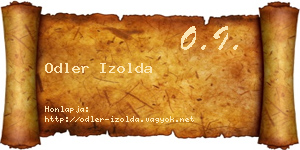 Odler Izolda névjegykártya
